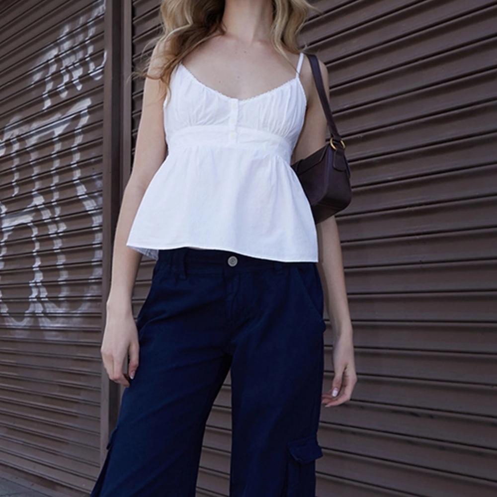 Brandy Melville White Women's Spaghetti Strap Tank Top